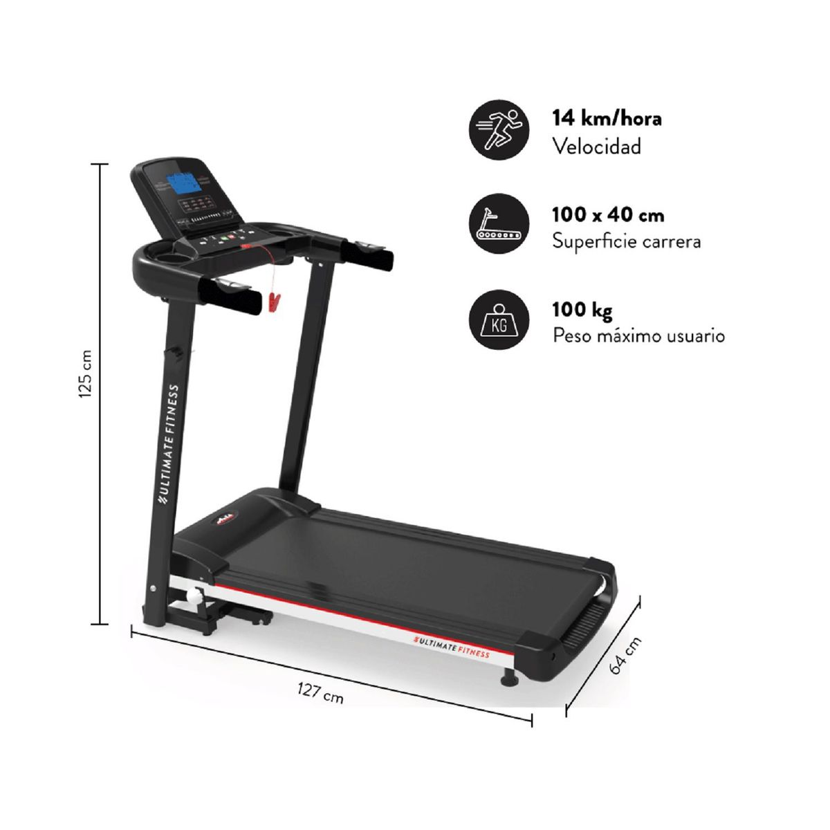 ULTIMATE FITNESS - Caminadora Trotadora Eléctrica E310 Pro..