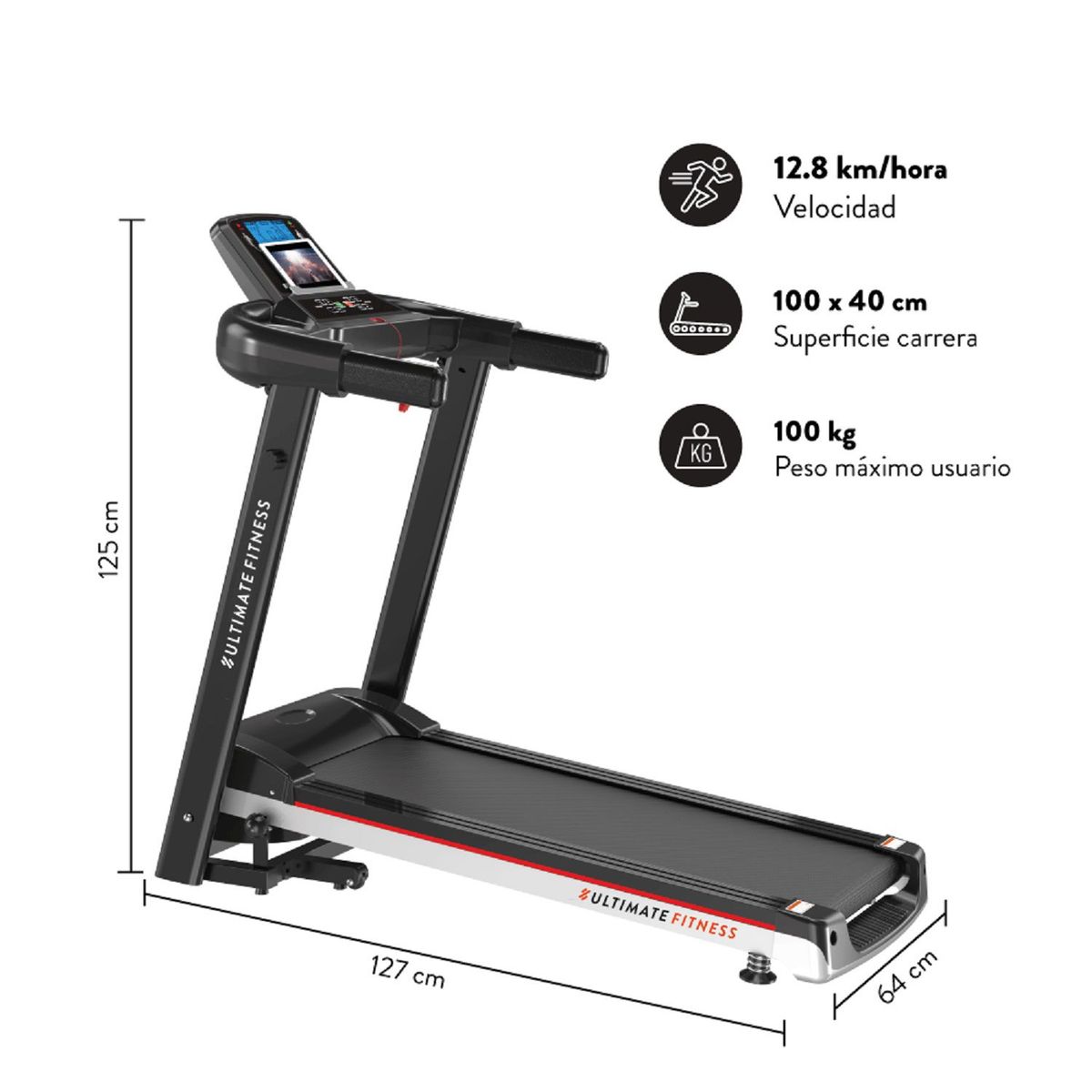 ULTIMATE FITNESS - Caminadora Trotadora Eléctrica E300 Pro..
