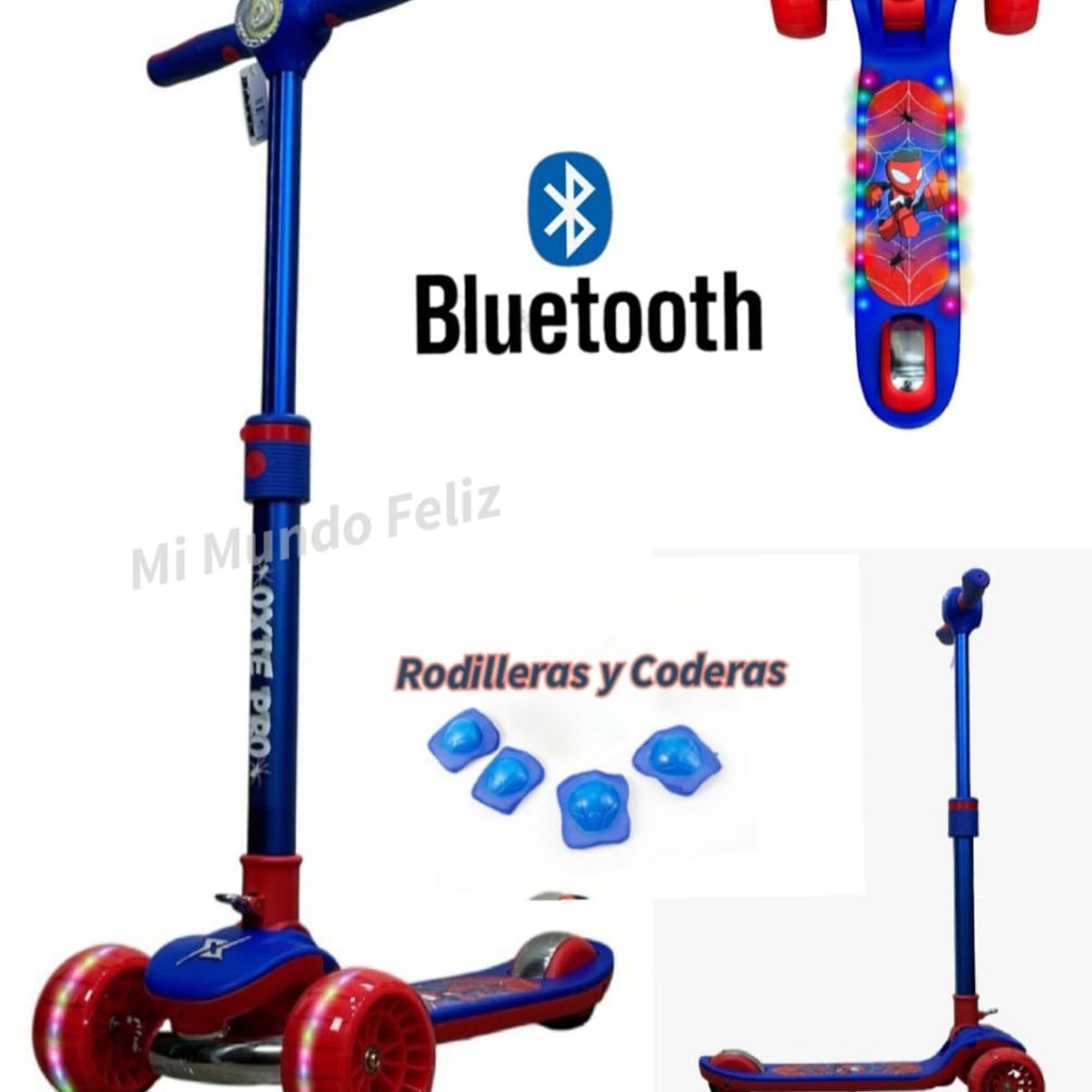 GENERICO - Scooter para Niños Musical Blue Spider Modelo 2026