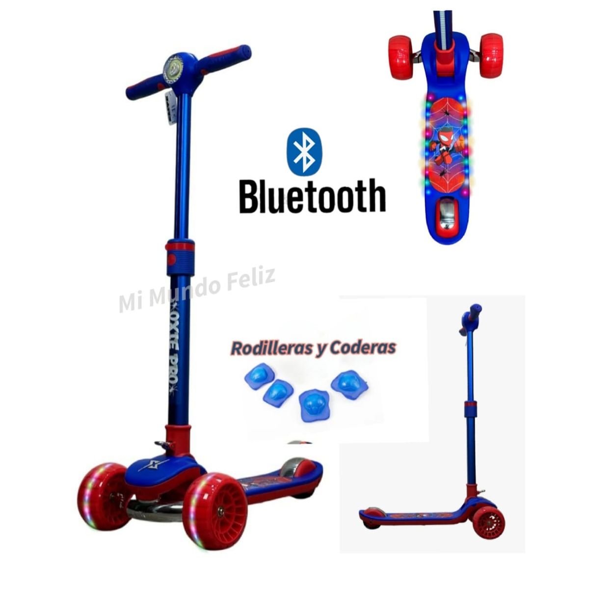 GENERICO - Scooter para Niños Musical Blue Spider Modelo 2026