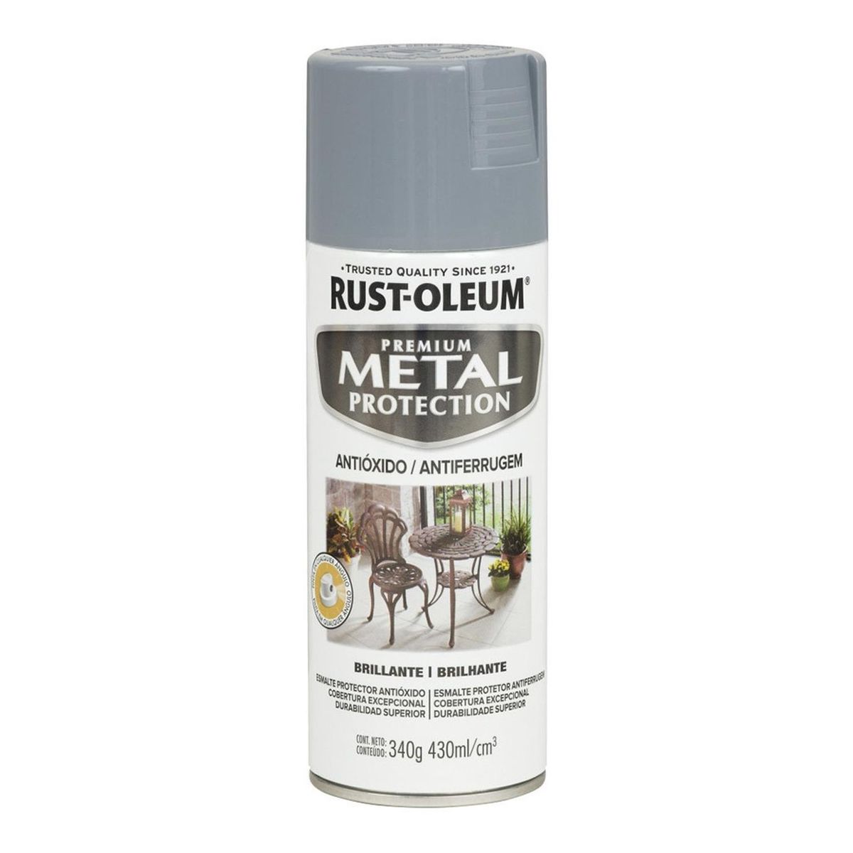 RUST OLEUM - Aerosol Anticorrosivo Metal Protection Brill Gris Humo 340g