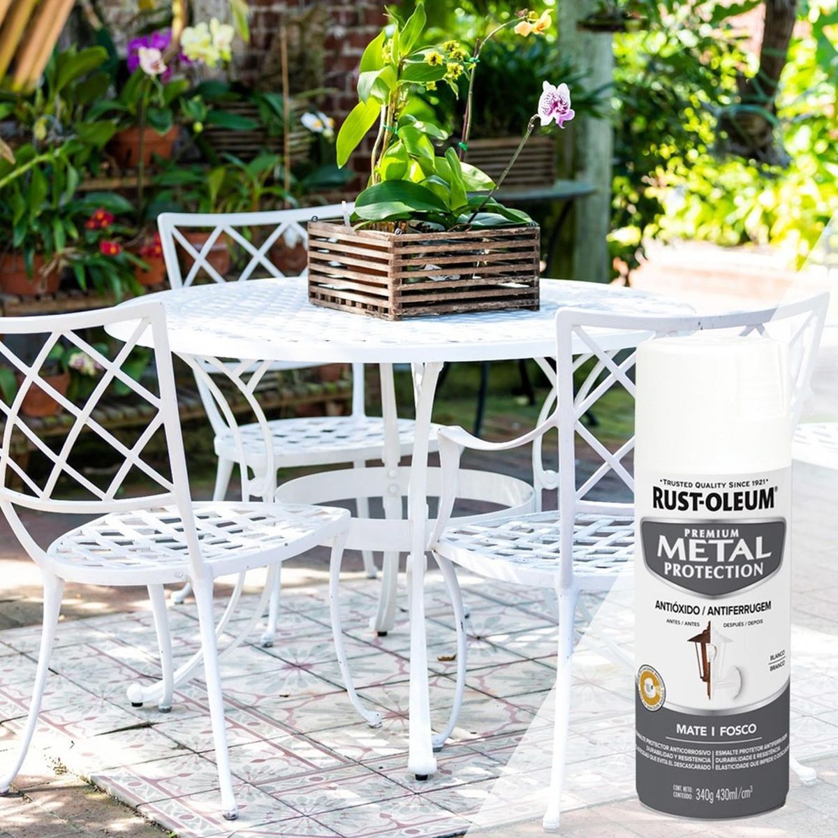 RUST OLEUM - Aerosol Anticorrosivo Metal Protection Mate Blanco 340g