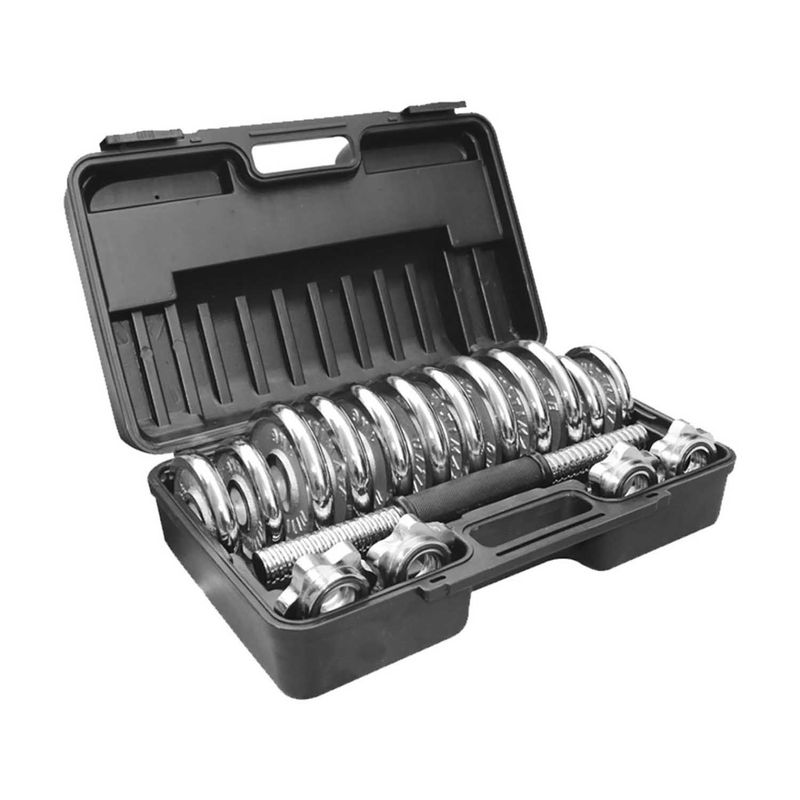 ULTIMATE FITNESS - Set Mancuernas 15 kg Cromadas