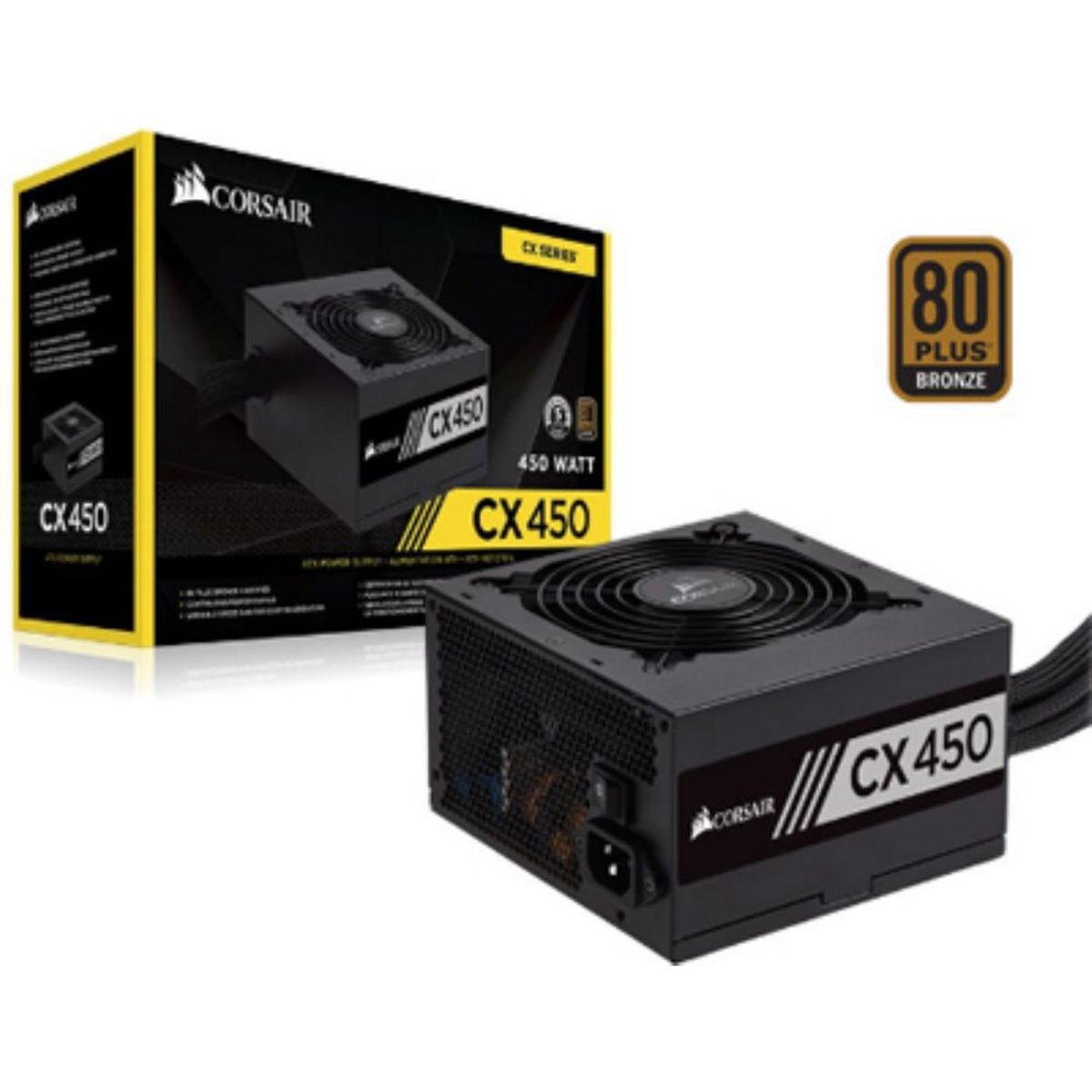 CORSAIR - Fuente de Poder 450W CORSAIR CX450, Certificación 80 Plus Bronze