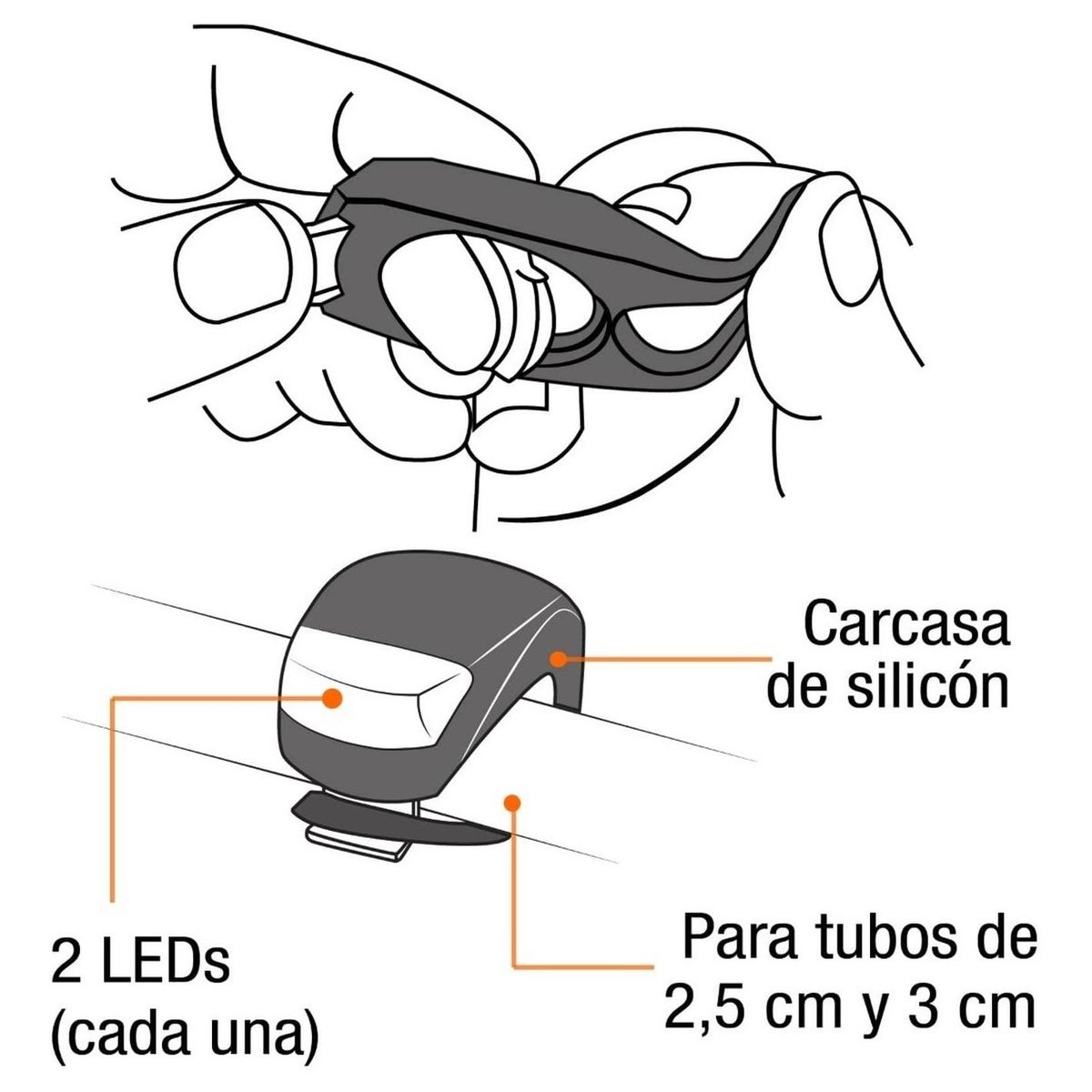 PRETUL - Juego de linterna trasera y delantera para bicicleta Pretul 27050