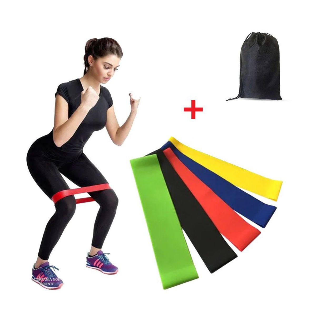 GENERICO - Bandas Elásticas Pack De 5 Fitness Yoga Gimnasia Resistencia