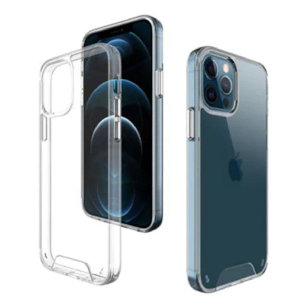 SPACE - Case Antishock Transparente Compatible con iPhone 13 Pro Max