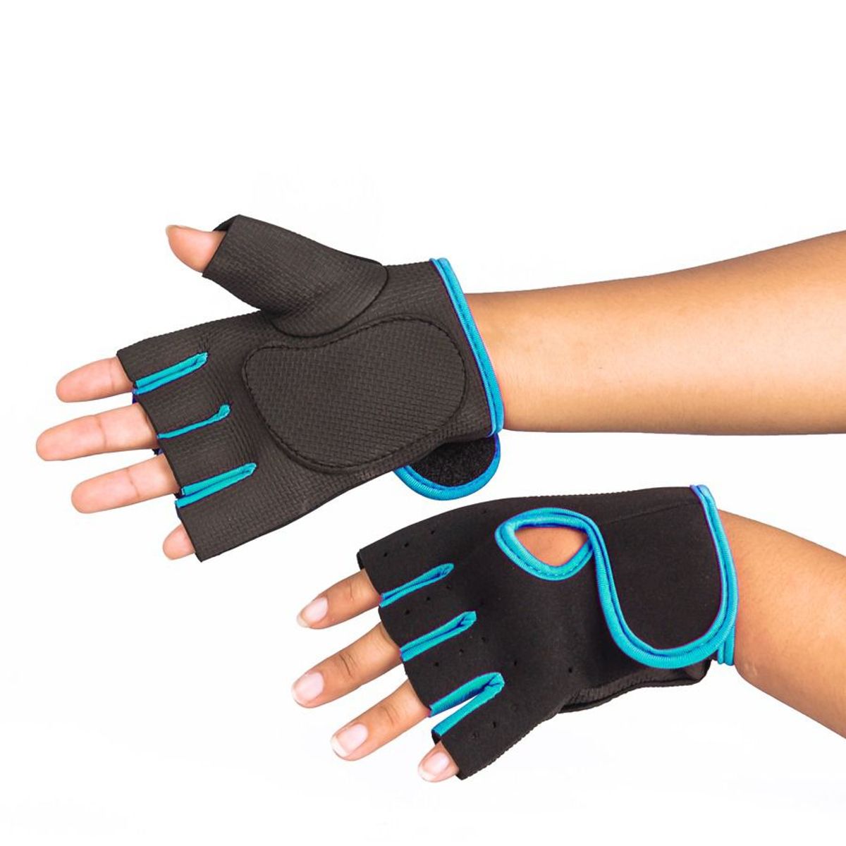 URBAN FIT - Guantes para levantar Peso - Entrenamiento Celeste-L