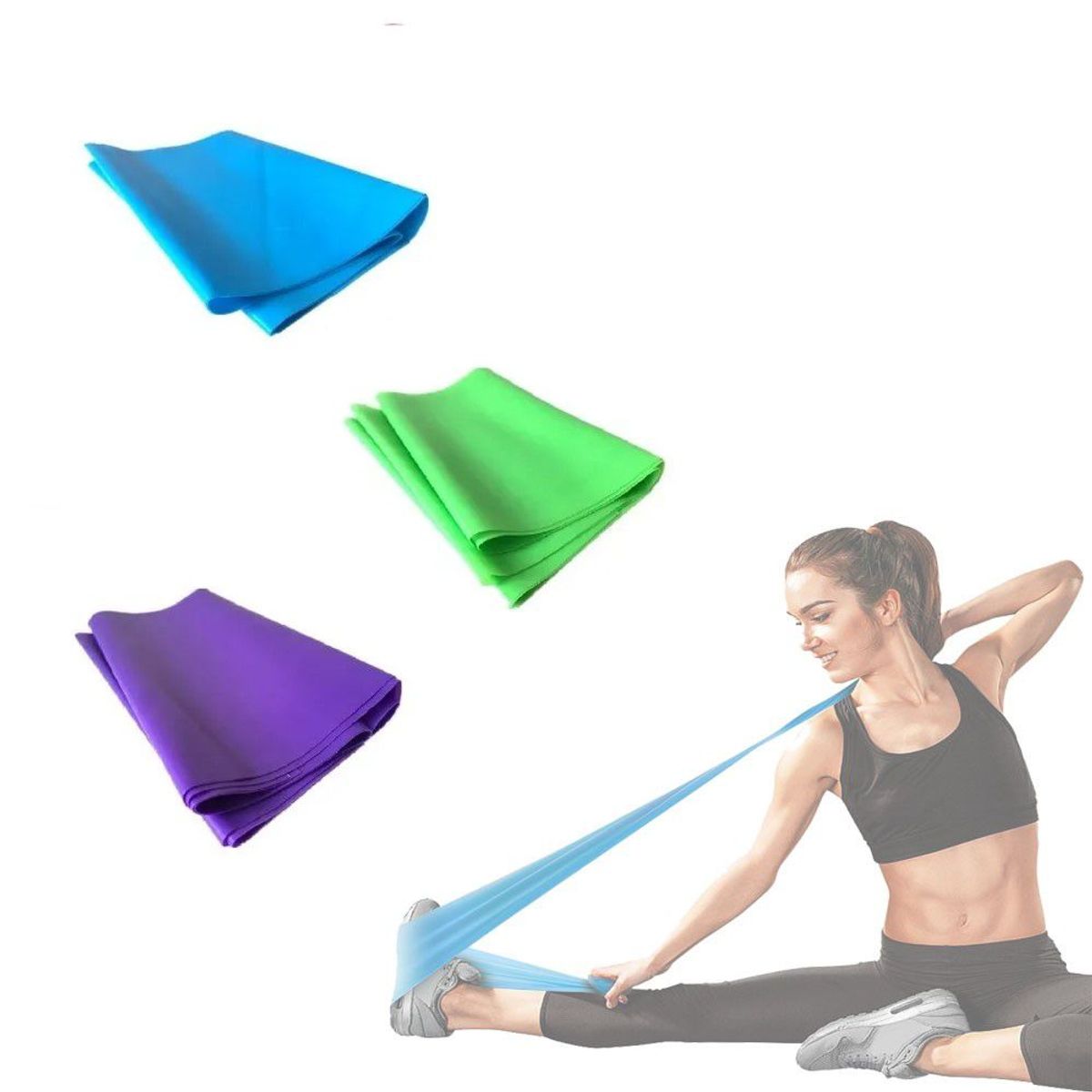 GENERICO - Banda Elastica abierta Para Entrenamiento Fitness 3 unds