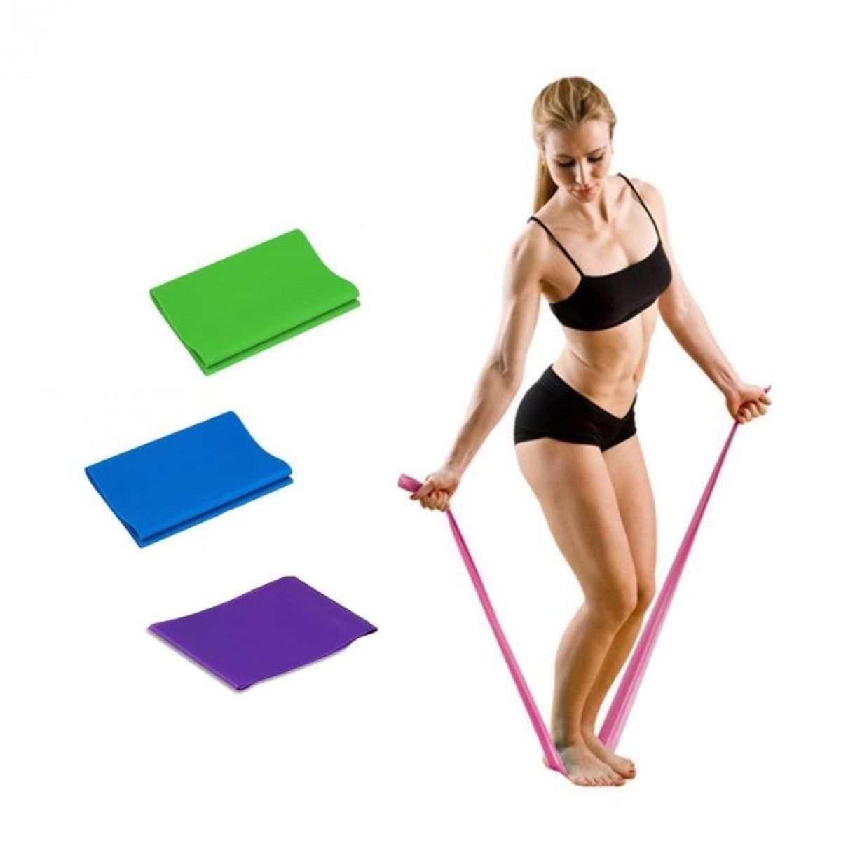 GENERICO - Banda Elastica abierta Para Entrenamiento Fitness 3 unds