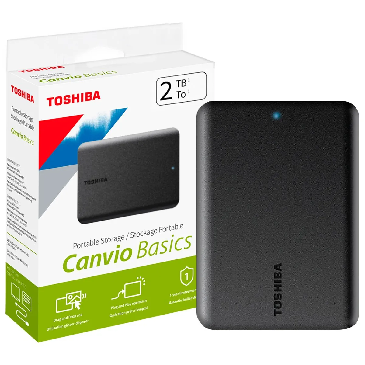 TOSHIBA - DISCO EXTERNO 2 TB TOSHIBA CANVIO BASICS USB 3.0