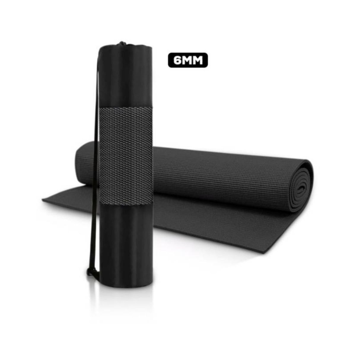 URBAN FIT - Mat Yoga Pilates FitnessFunda Transportadora 6mm - Negro