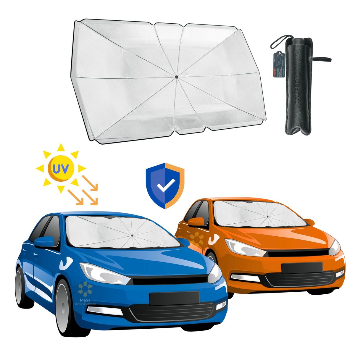 TRUPER - Tapasol para auto parasol protector de parabrisas truper