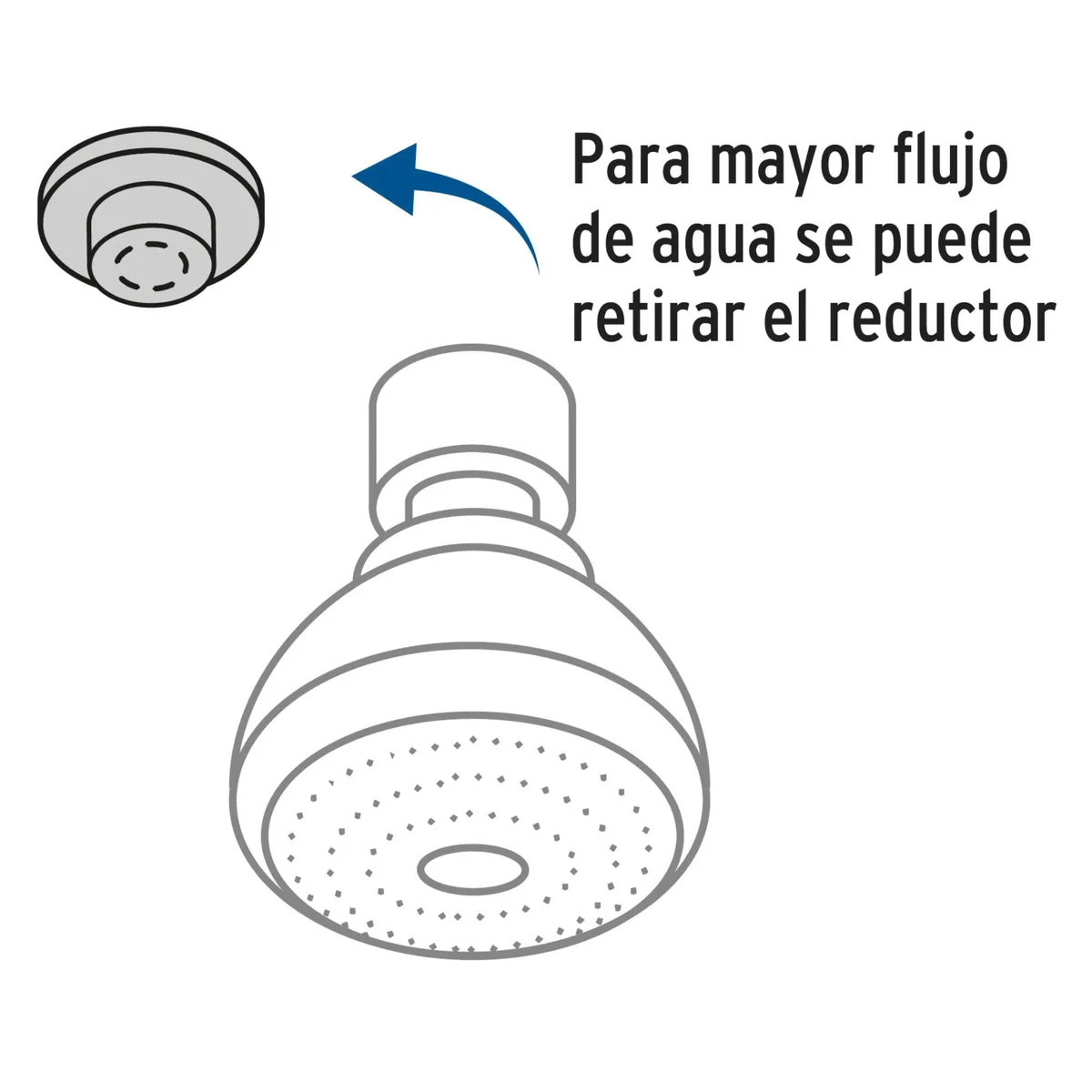 TRUPER - Regadera de ducha 2 1/2" con brazo articulado Truper, foset