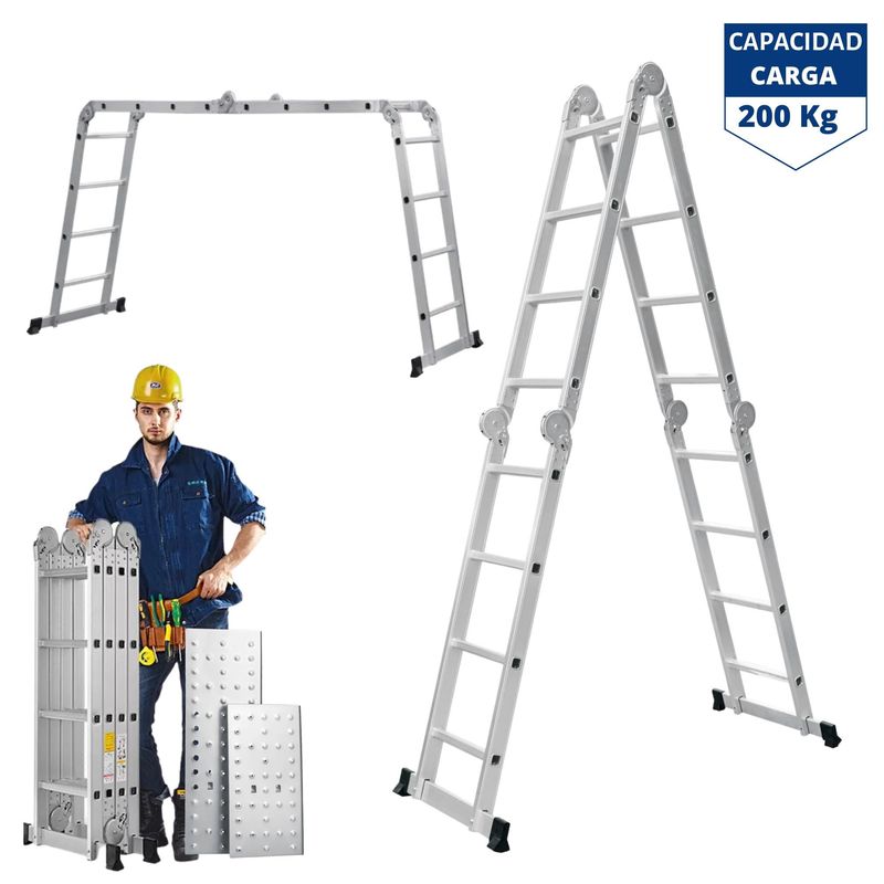 TRUPER - Escalera multiposición 16 peldaños escalera articulada 200kg - truper