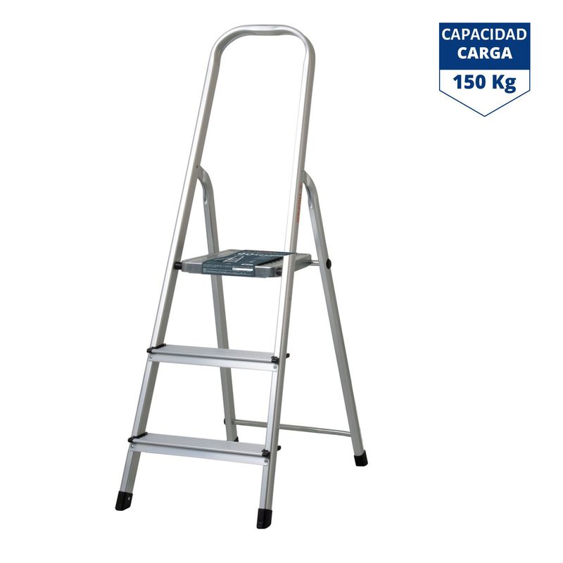 TRUPER - Escalera tubular 3 peldaños, plegable - truper