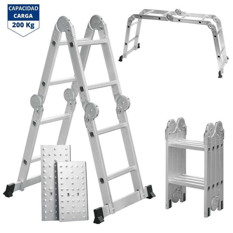 TRUPER - Escalera multiposición 8 peldaños capacidad de carga 200kg - truper