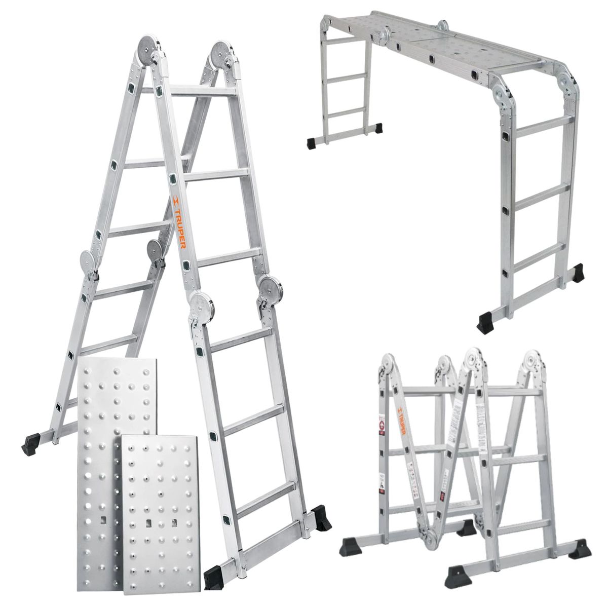 TRUPER - Escalera multiposición 12 peldaños soporta 150kg - Truper