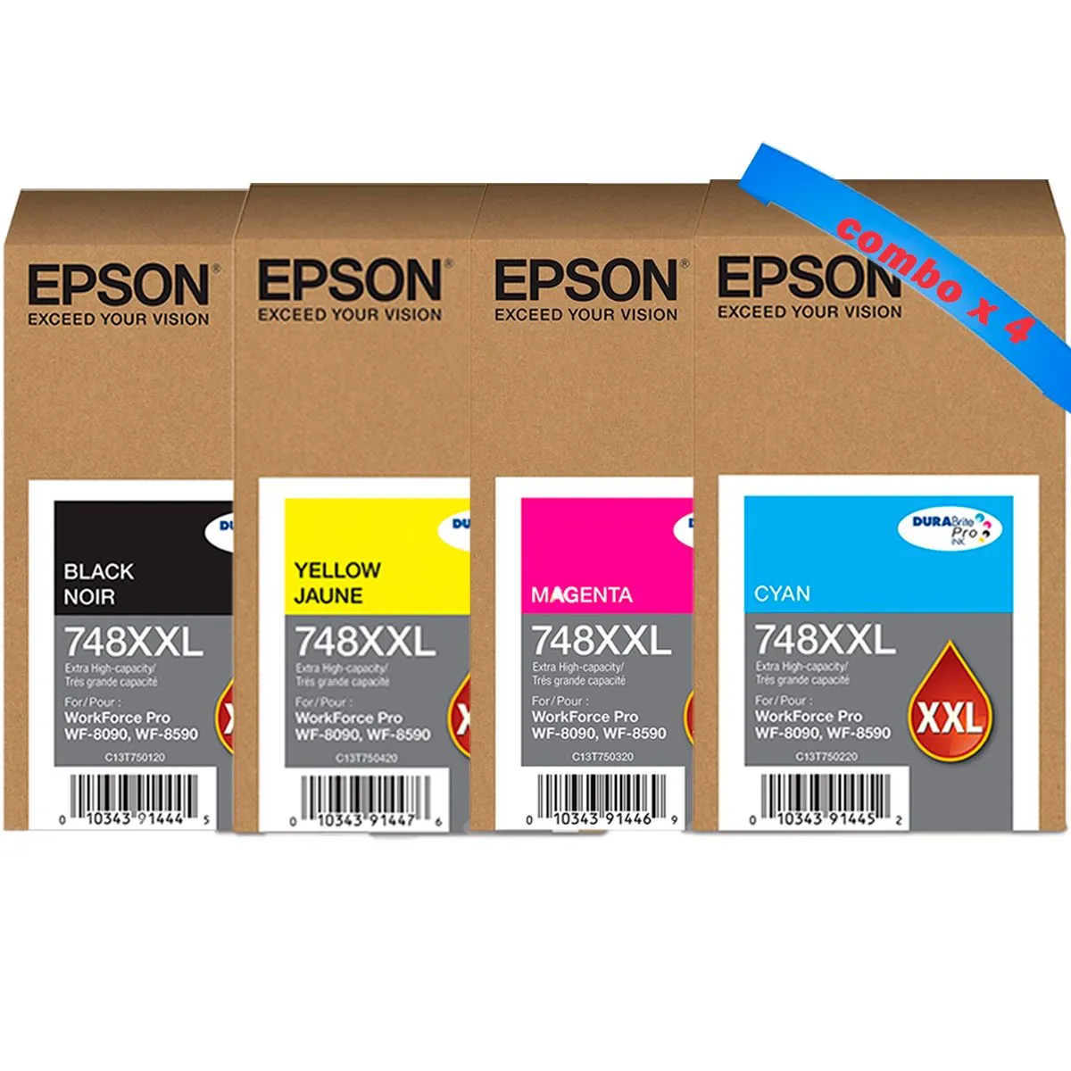 EPSON - Kit Cartuchos De Tinta Epson T748xx Wf-6090 Wf-6590 Bkmcy