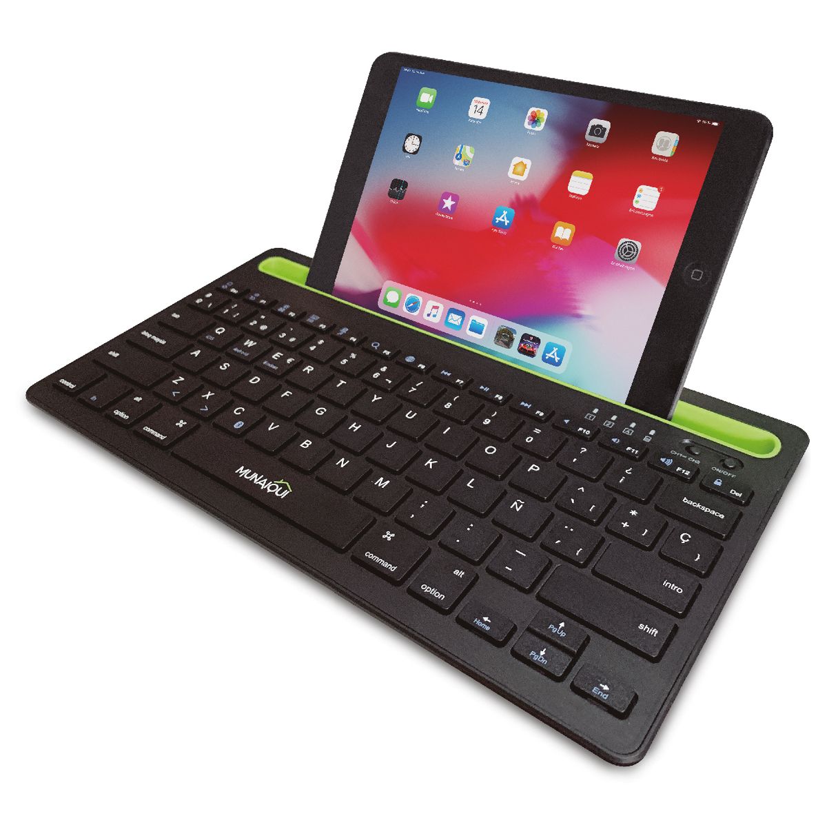 MUNAIQUI - Teclado Bluetooth Doble canal BT para dispositivos Munaiqui color negro