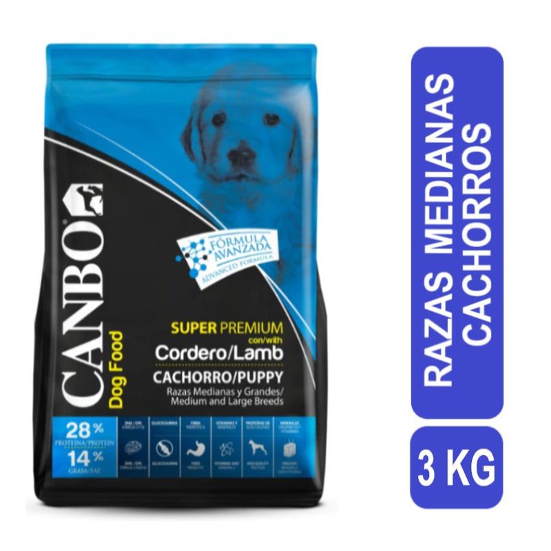 CANBO - Canbo Súper Premium Cachorro Razas Mediana y Grandes 3 Kg