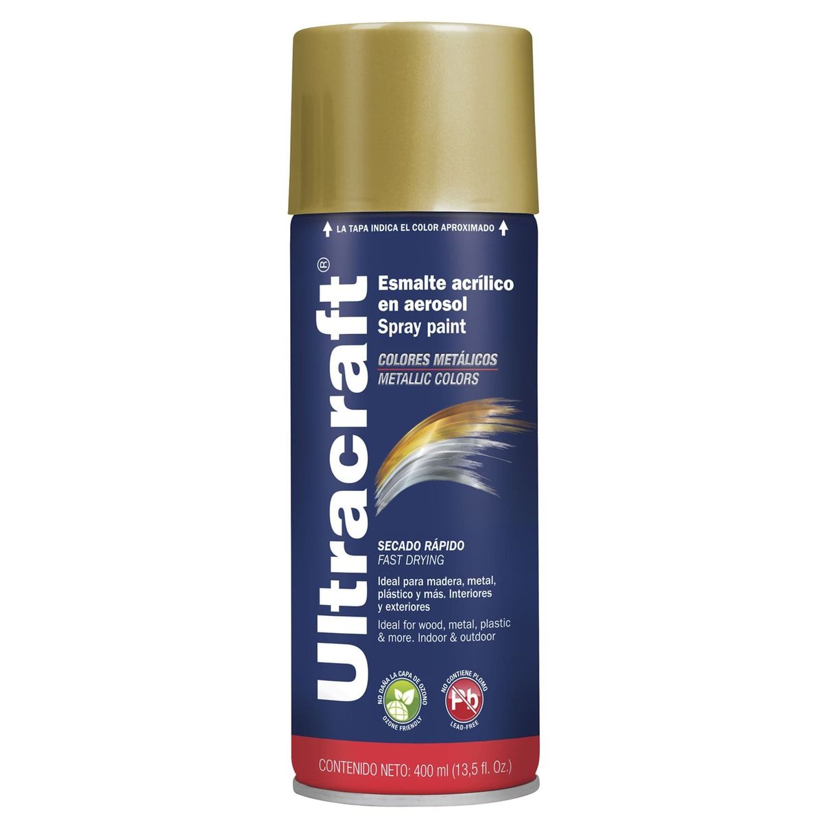 TRUPER - Pintura spray color ORO metálico ultracaft TRUPER