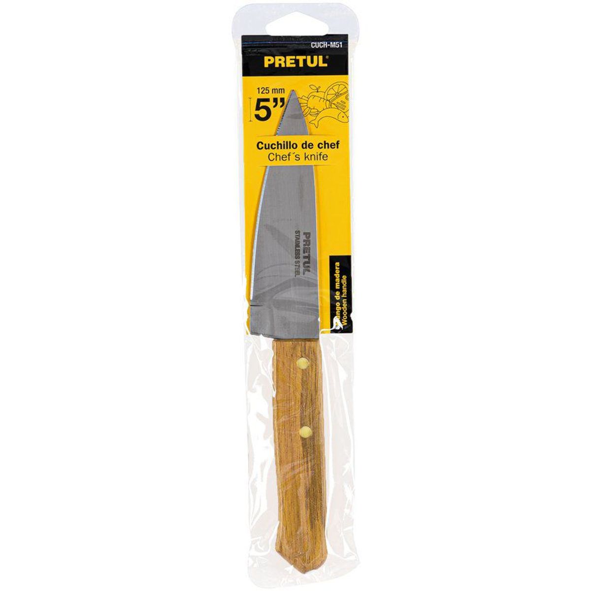 PRETUL - Cuchillo de cocina cuchillo chef 5pul pretul