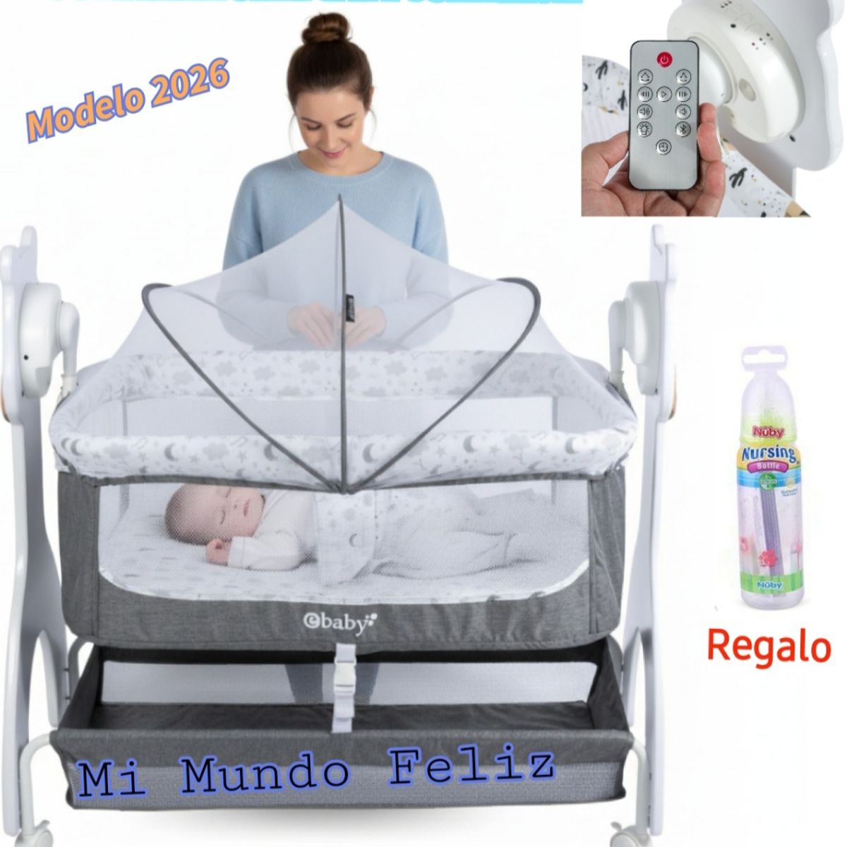 EBABY - CUNA DE BEBE ELECTRICA MECEDORA COLECHO