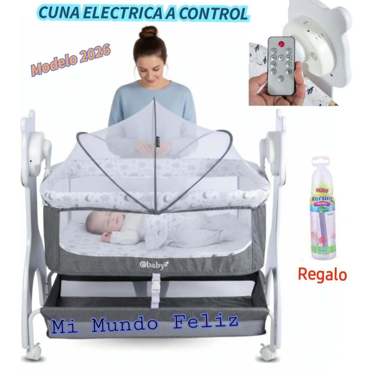 EBABY - CUNA DE BEBE ELECTRICA MECEDORA COLECHO