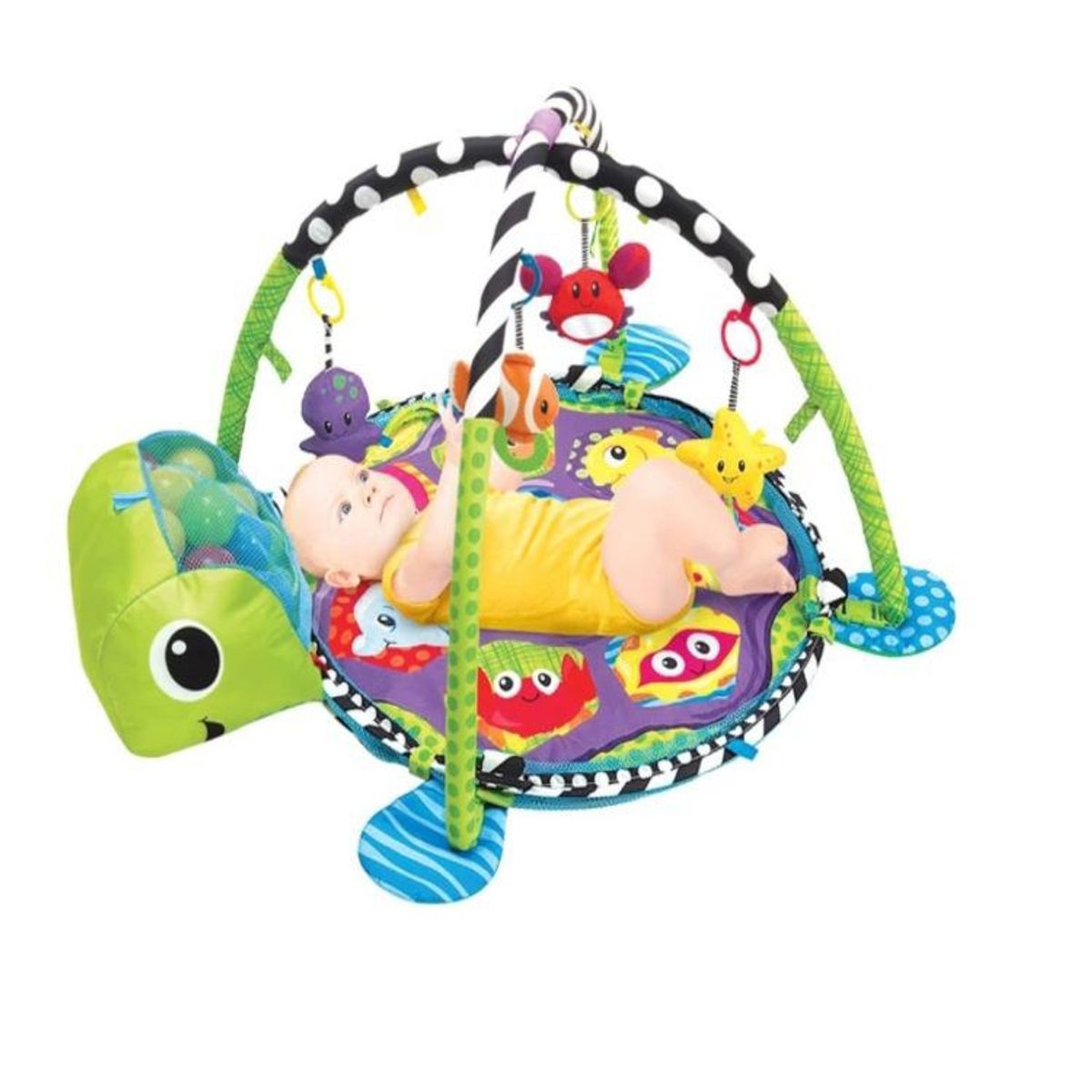 IDEAL - Gimnasio para Bebe 3 en 1 con Piscina Pelotas Tortugita
