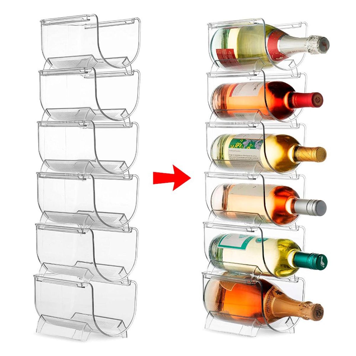 GENERICO - Pack X 3 Organizador Acrílico de Botellas Porta Vino