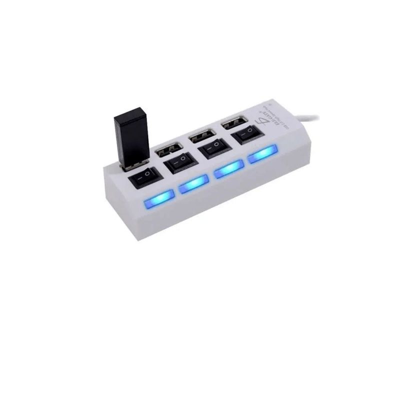 GENERICO - Hub Usb 2.0 Switch Independientes 4 Puertos -Blanco