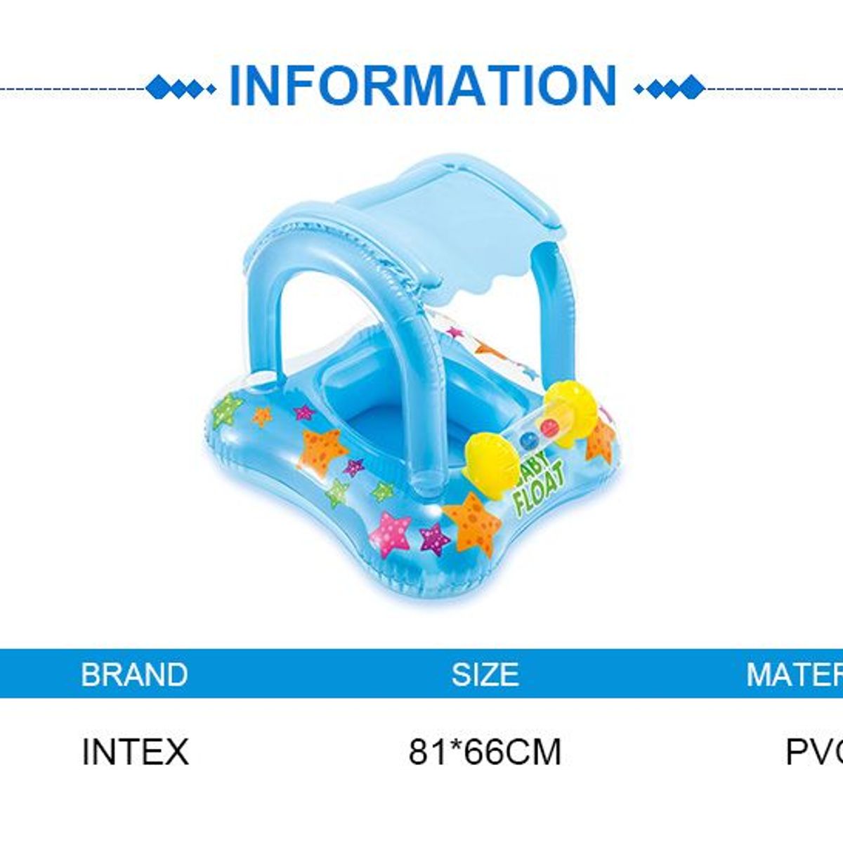 INTEX - Intex- flotador con techo para bebés