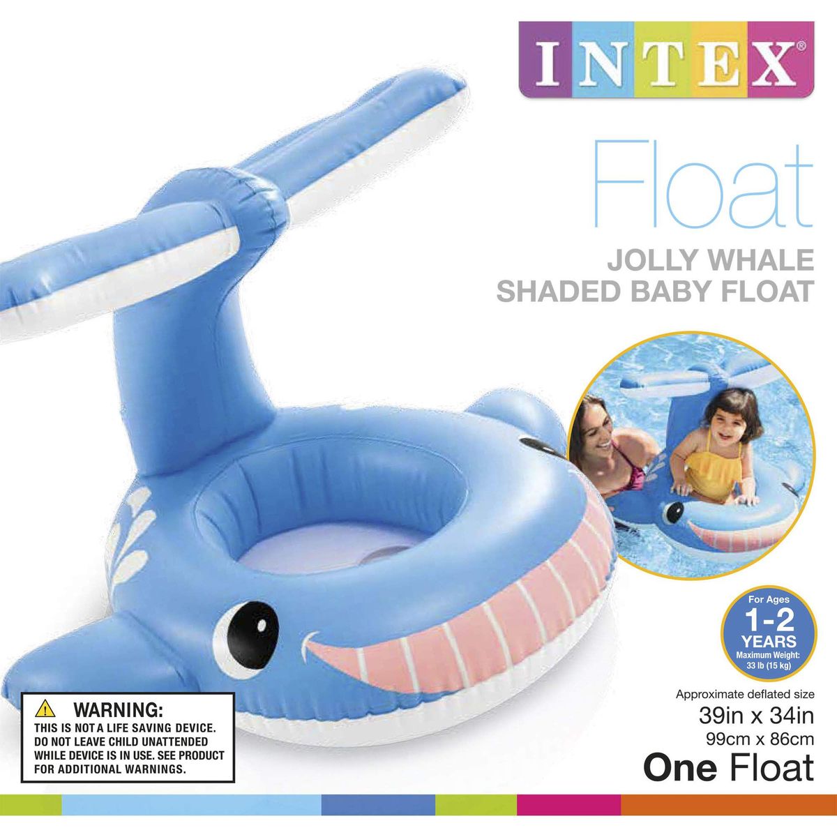 INTEX - Flotador Para Bebe con Techo - Ballena - INTEX