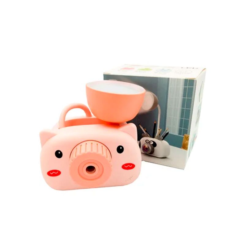 GENERICO - Lámpara de escritorio multifuncional Tajador portalápices Chancho Rosa