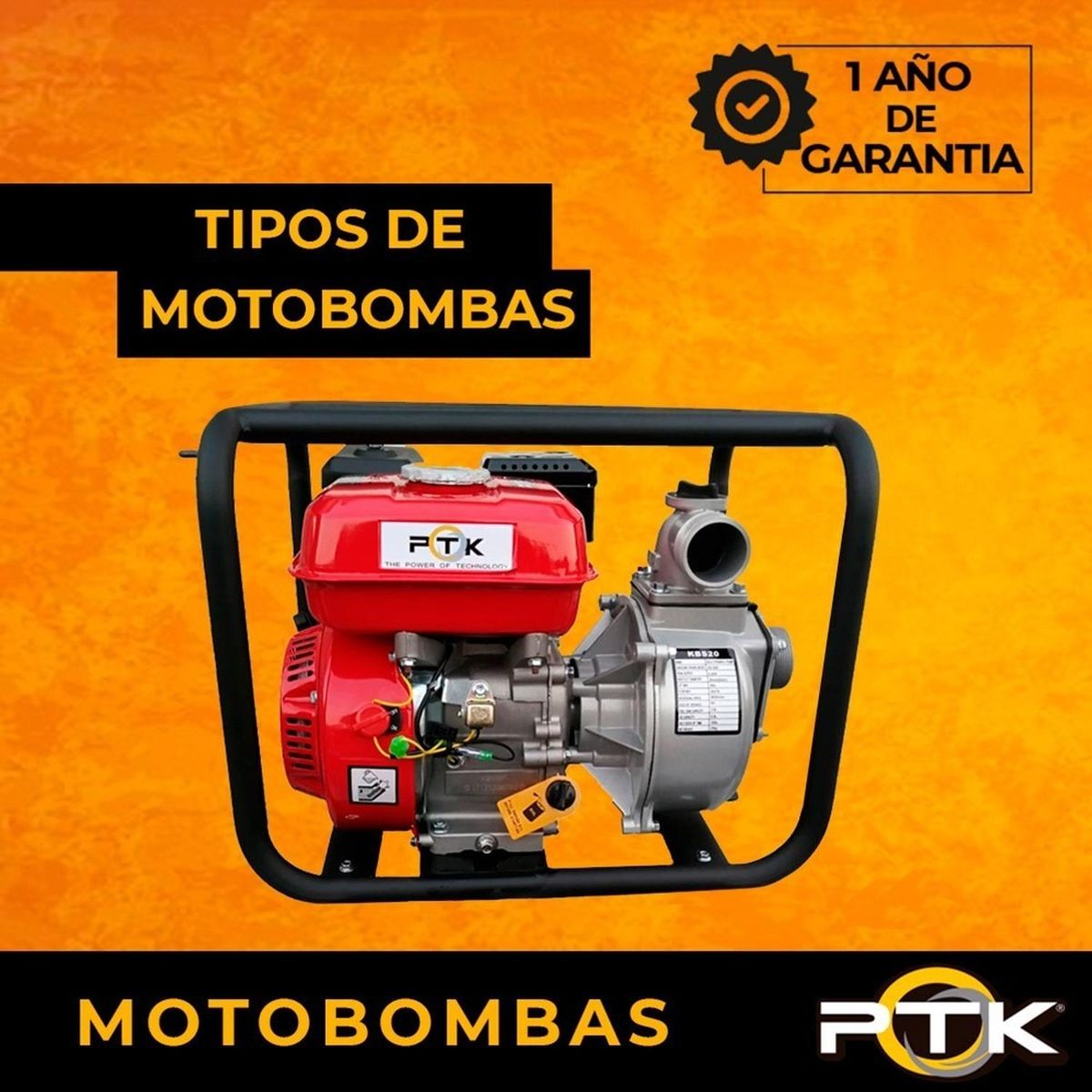 PTK - Motobomba PTK Industrial 2x2" 6.5 HP 3600 RPM