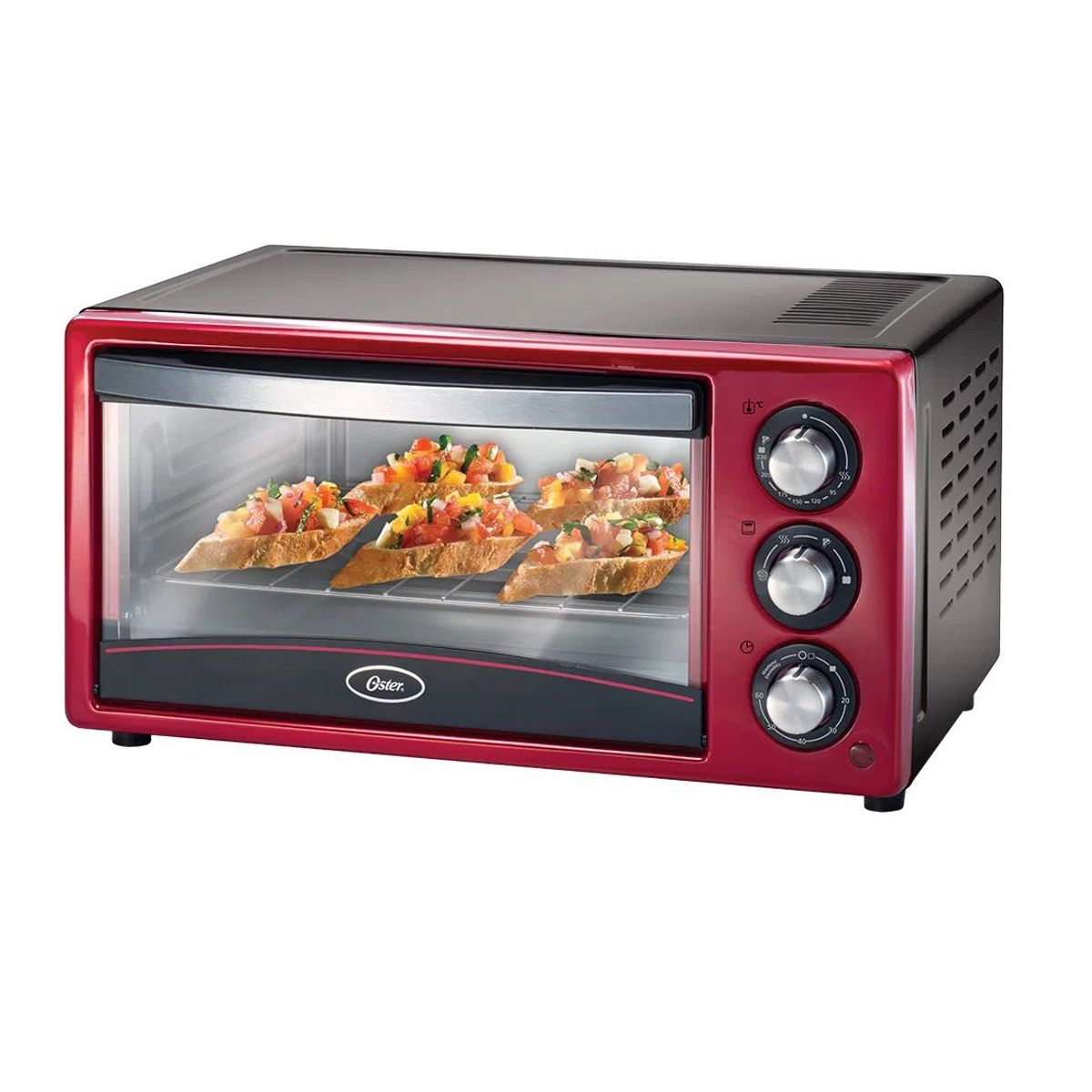 OSTER - Horno tostador Oster TSSTTV15LTR 15 Lt Funciones Pre-progamadas Rojo