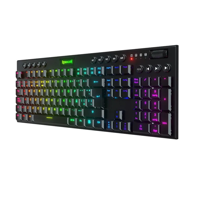 REDRAGON - Teclado Redragon K618-RGB-Red HORUS Wireless Negro Red Switch