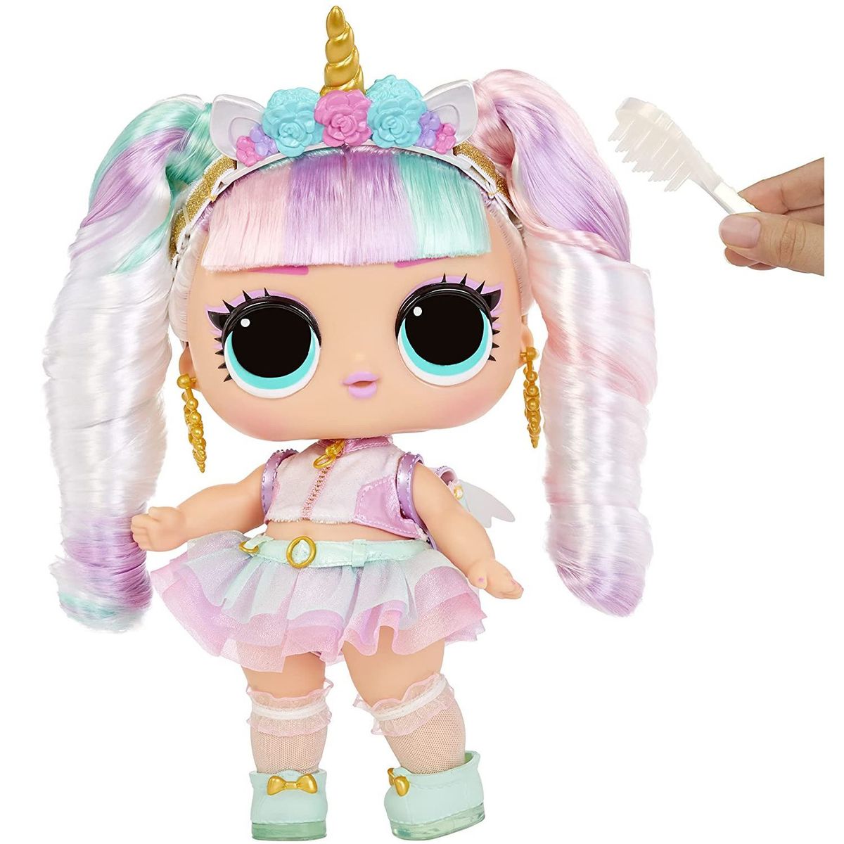 LOL - Muñeca LOL Surprise  Big Baby Unicorn Hair Hair Hair­