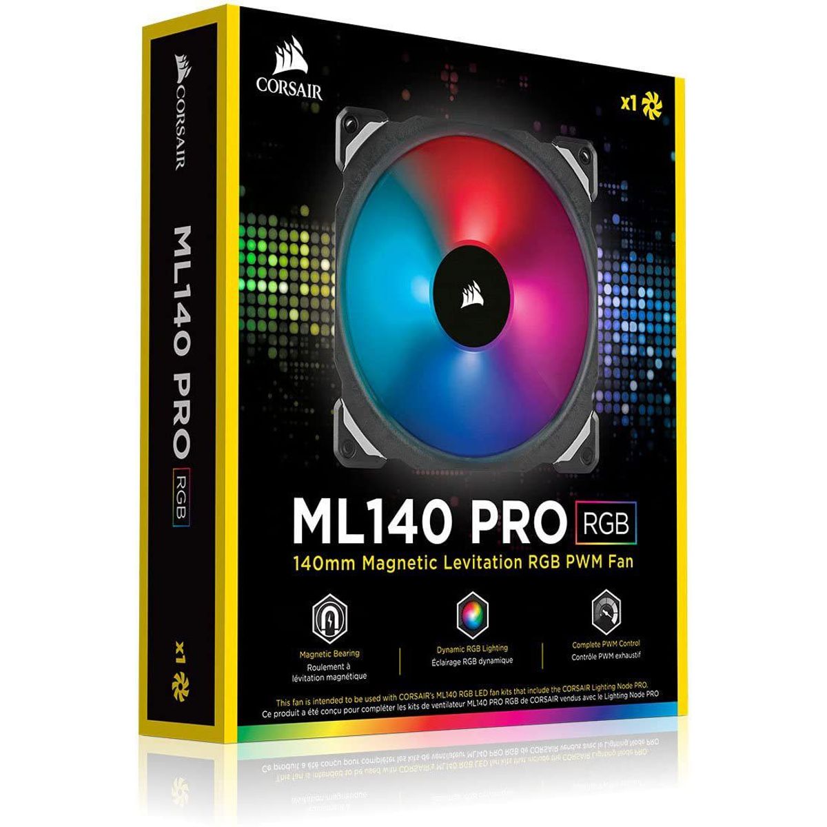 CORSAIR - Ventilador FAN CORSAIR ML140 RGB PRO Single Negro