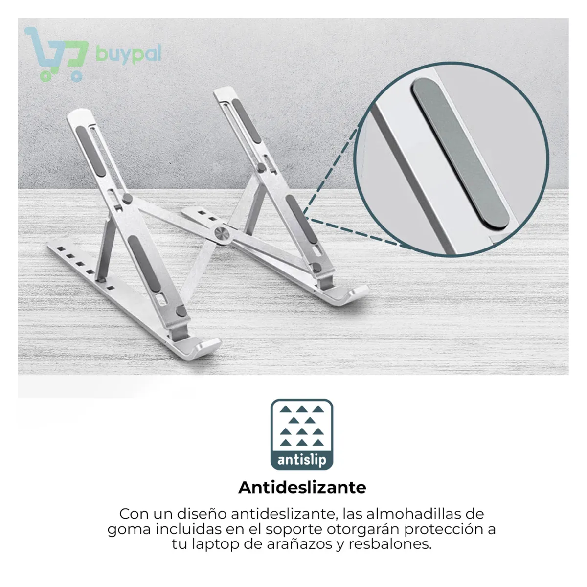 BUYPAL - Soporte Aluminio Plegable Laptop Premium Portatil Multifuncion
