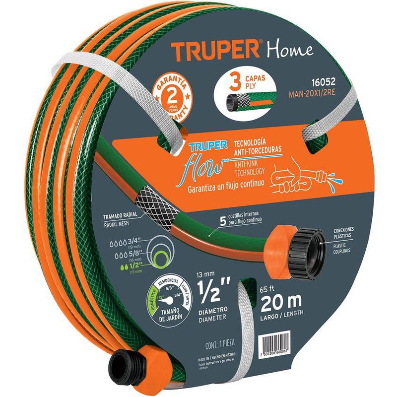 TRUPER - Manguera de riego expandible reforzada 12x20m truper
