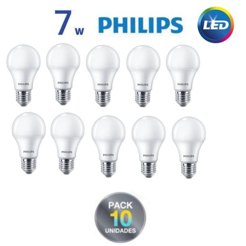 PHILIPS - Foco led philips 7w ecohome / pack 10 unidades