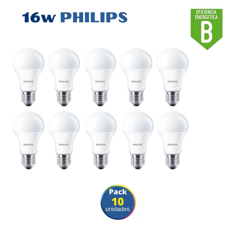 PHILIPS - Foco led philips 16w ecohome / pack 10 unidades