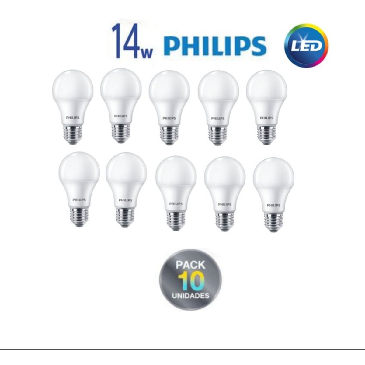 PHILIPS - Foco led philips 14w ecohome / pack 10 unidades - luz blanco