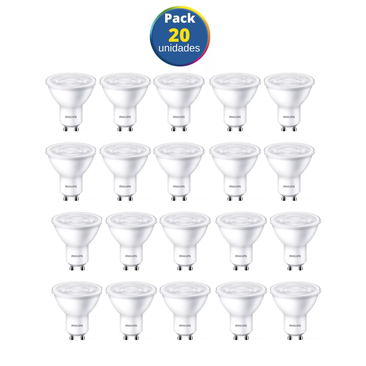 PHILIPS - Dicroico led  philips EcoHome 4.7W luz blanca / pack 20