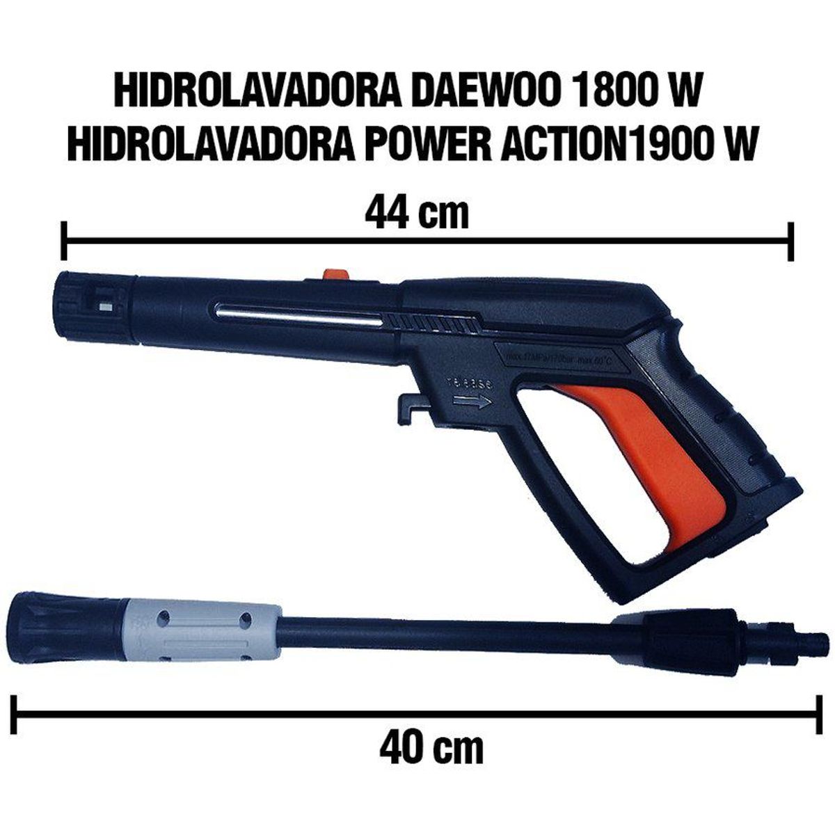 DAEWOO - Pistola de alta presión hidrolavadora daewoo 1800w power action 1900w