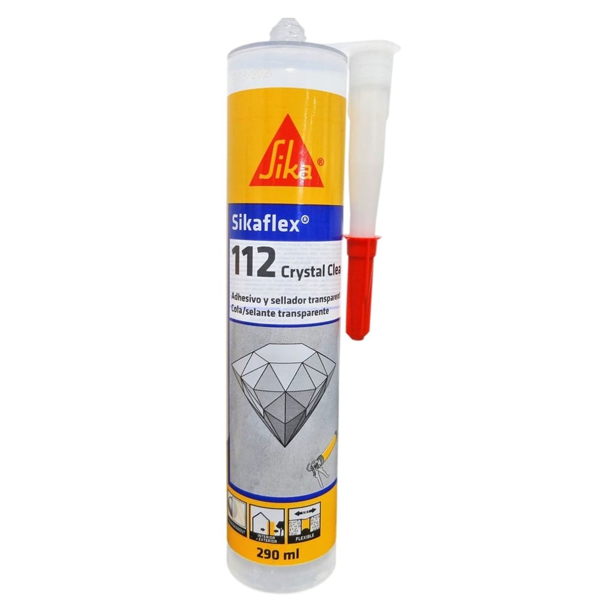 SIKA - Adhesivo y Sellante Sikaflex 112 Crystal Clear x 290 ml