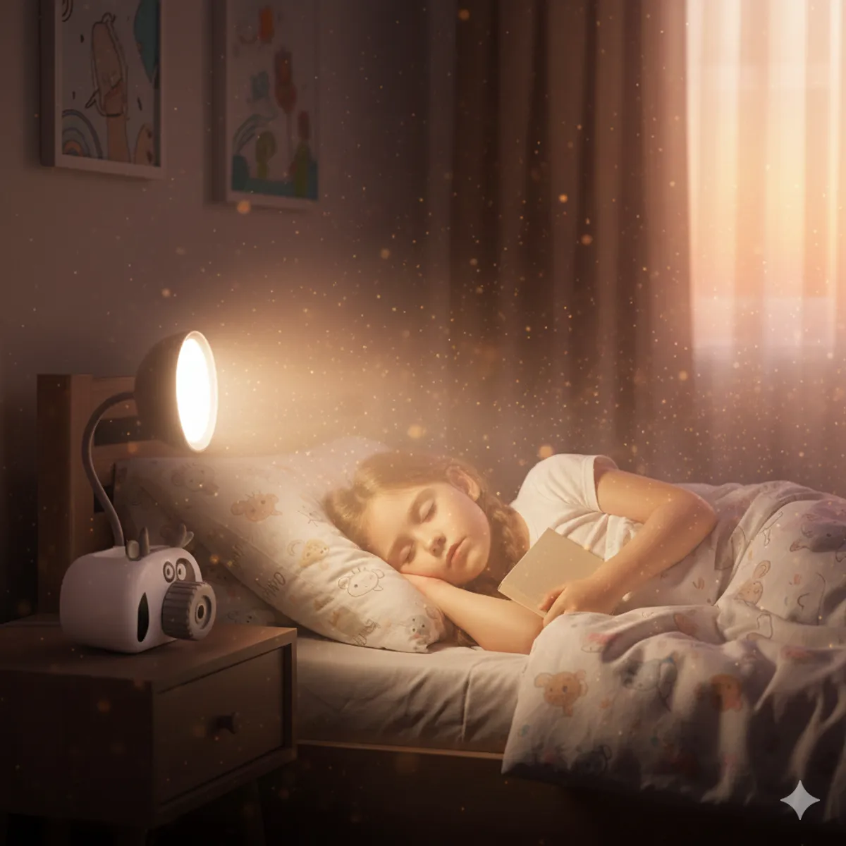 GENERICO - Lámpara de Escritorio Multifuncional Tajador Portalápices Vaca Blanca