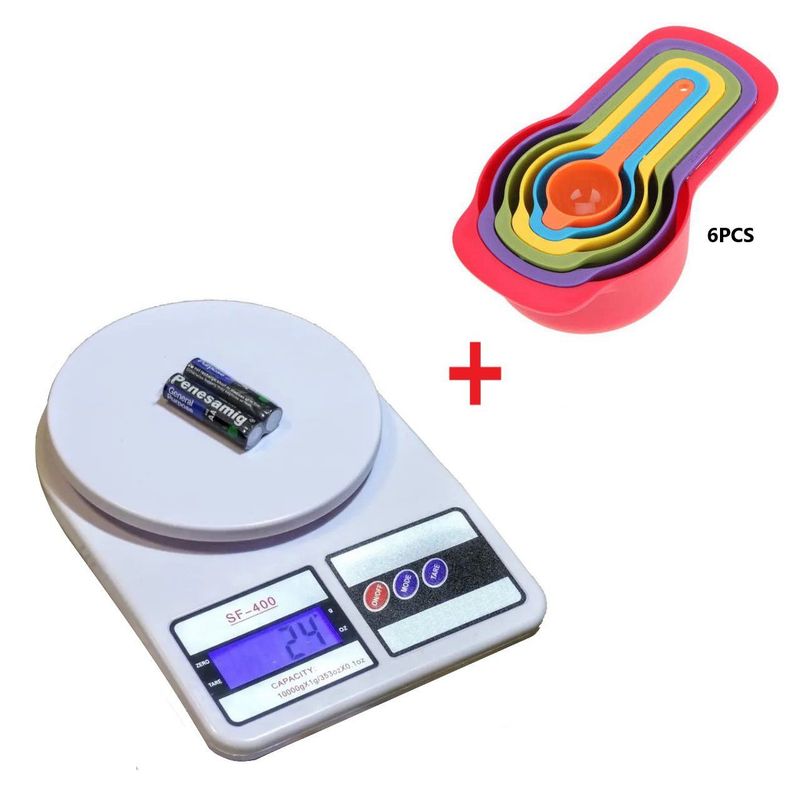 GENERICO - Balanza De Cocina Digital  Set De 6pcs De Cuchara Medidora